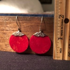 Red Sponge Coral Earrings